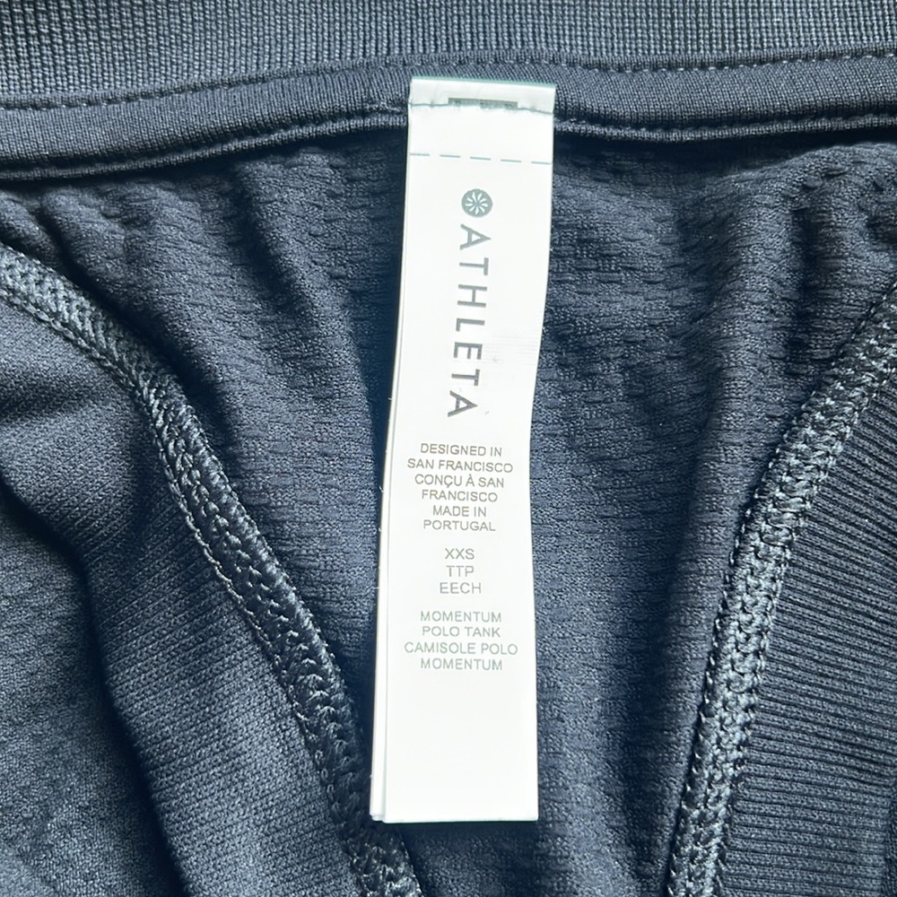 Athleta monument polo tank. Black. XXS. NWT - Picture 4 of 6